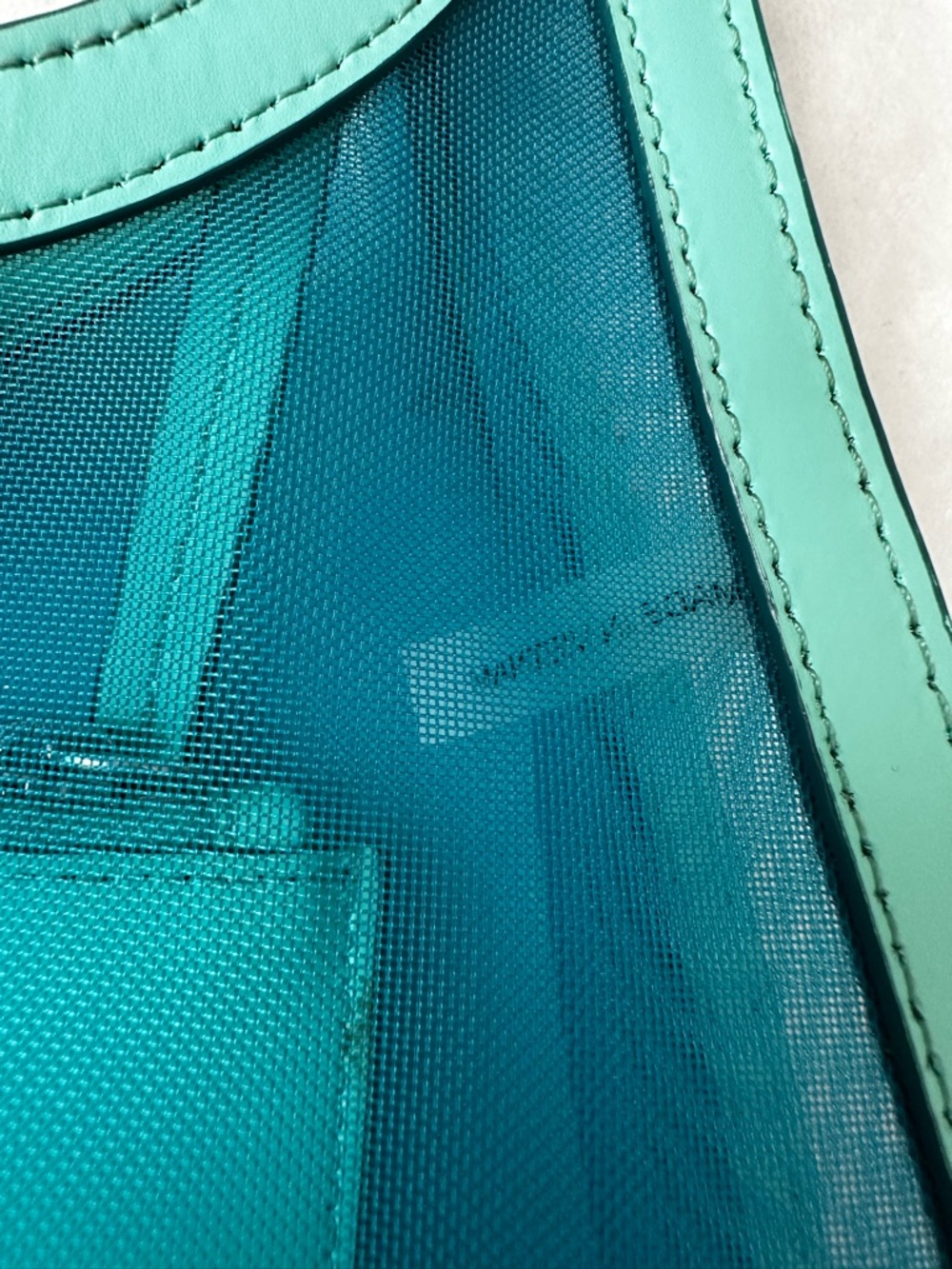 Staud Blue Marine Green Mesh Rey Bag - Picture 7 of 16